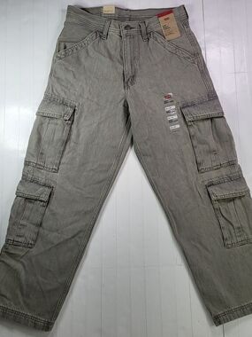 Levi's 578 Men's 30x30 Baggy Cargo Jeans - Light Gray
